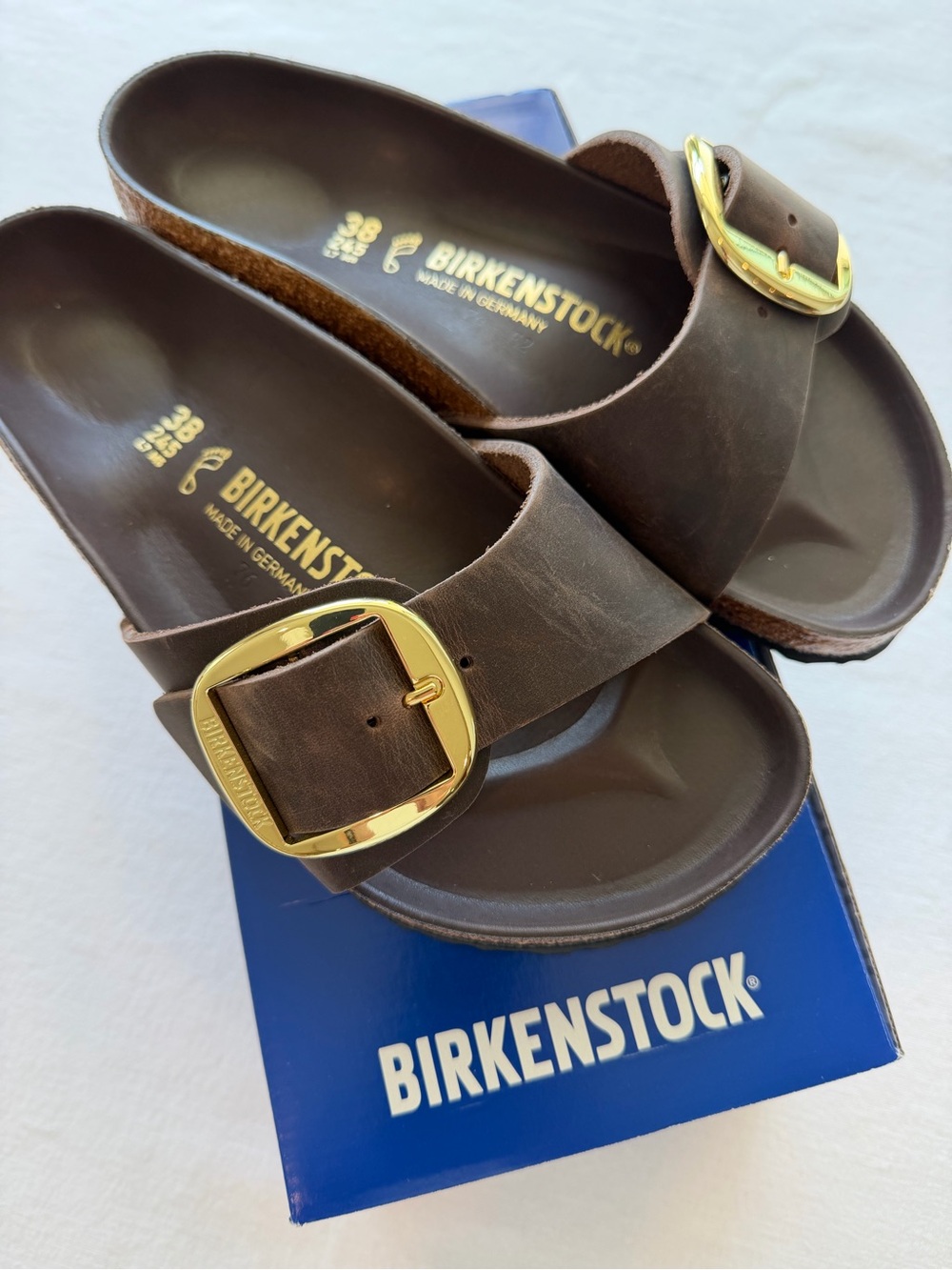 Birkenstock Madrid Big Buckle Habana New in Box Size 38